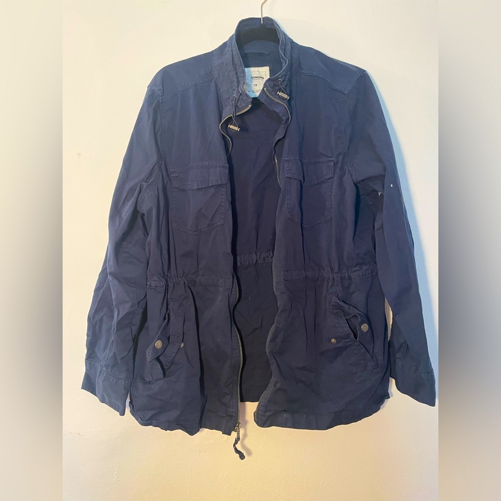 Navy jacket, size 1X, Sonoma
